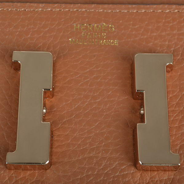 Cheap Fake Hermes Constance Long Wallets Camel Calfskin Leather Gold